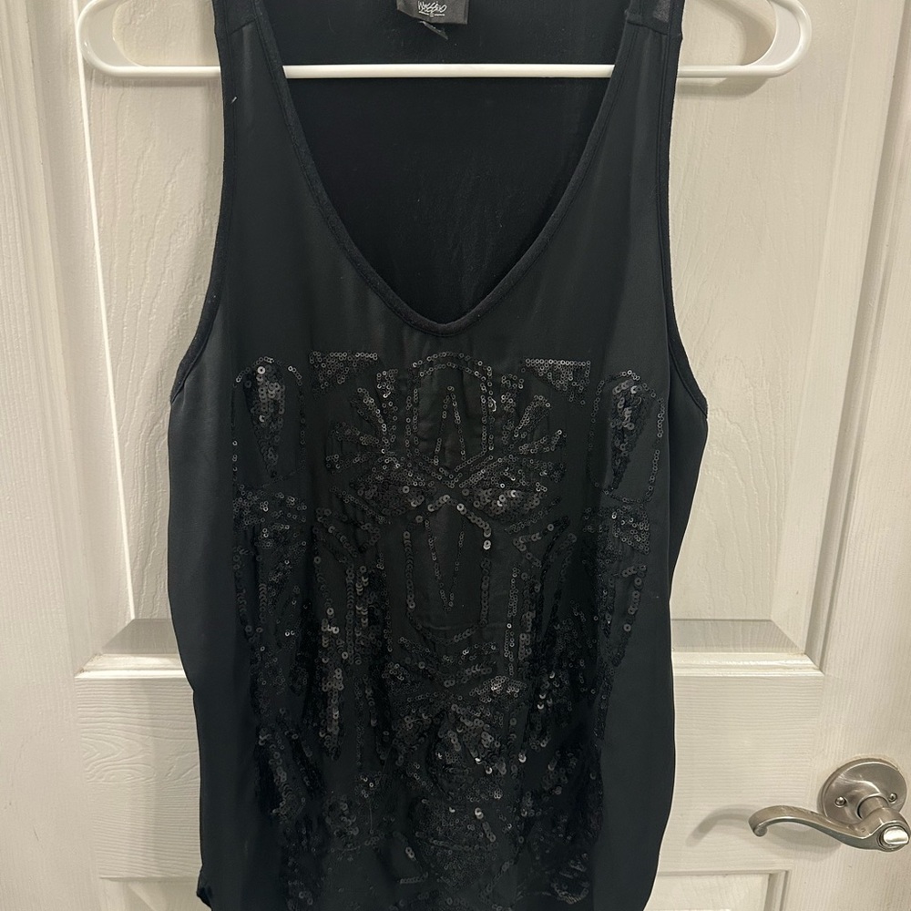 Mossimo Supply Co. Black Sequin Tank Top
